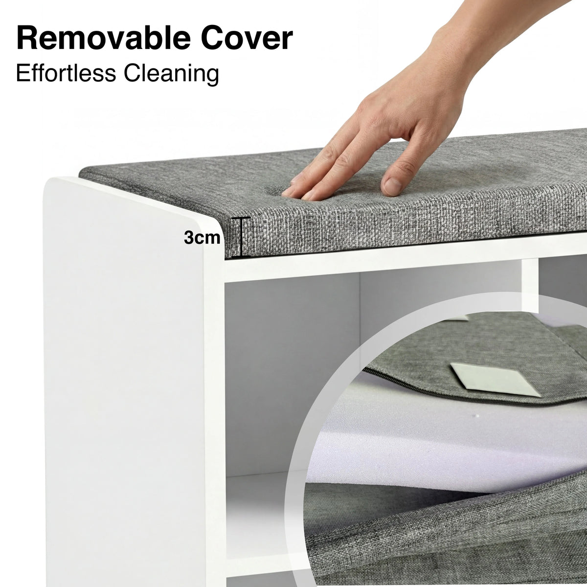 Shoe Storage Bench Cabinet Hallway | Low Shoe Rack With Seat