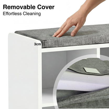 Shoe Storage Bench Cabinet Hallway | Low Shoe Rack With Seat