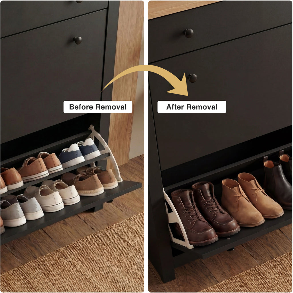 2 Door Shoe Cabinet with Drawer – Slim Hallway Storage Unit