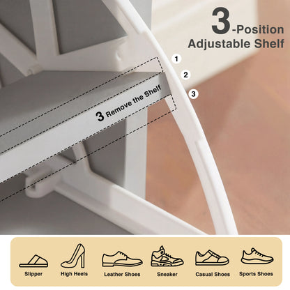 2 Door Shoe Cabinet with Drawer – Slim Hallway Storage Unit