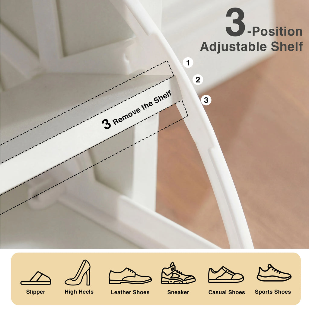 2 Door Shoe Cabinet with Drawer – Slim Hallway Storage Unit