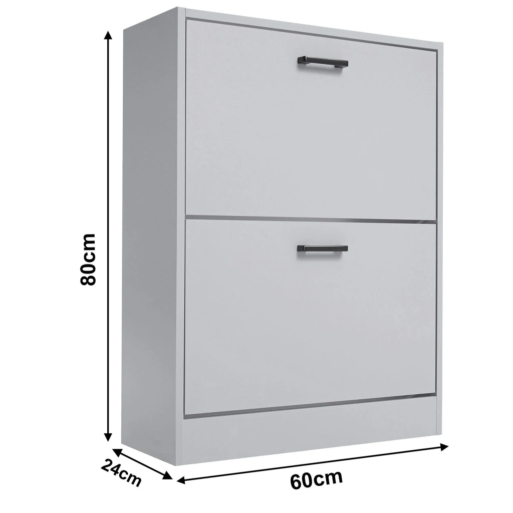 2 Drawer Slim Shoe Storage Cabinet