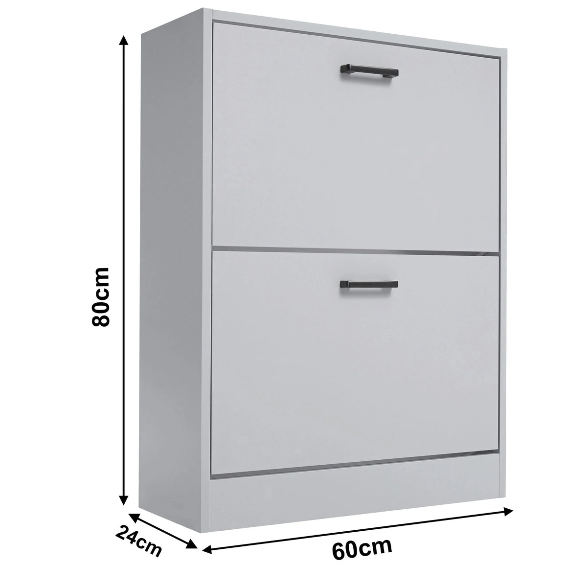 2 Drawer Slim Shoe Storage Cabinet