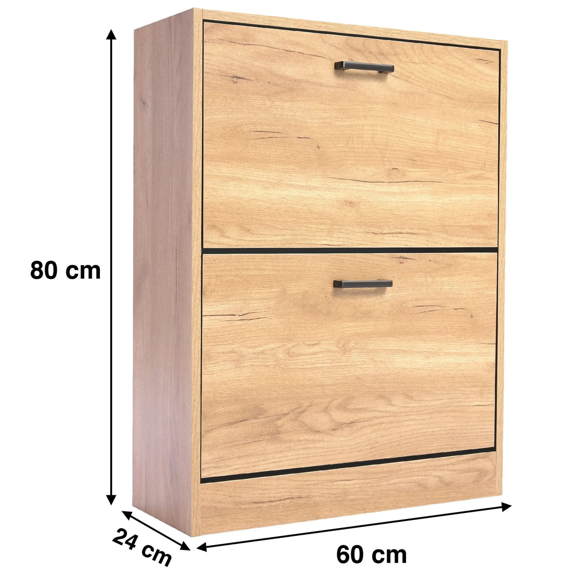 2 Drawer Slim Shoe Storage Cabinet