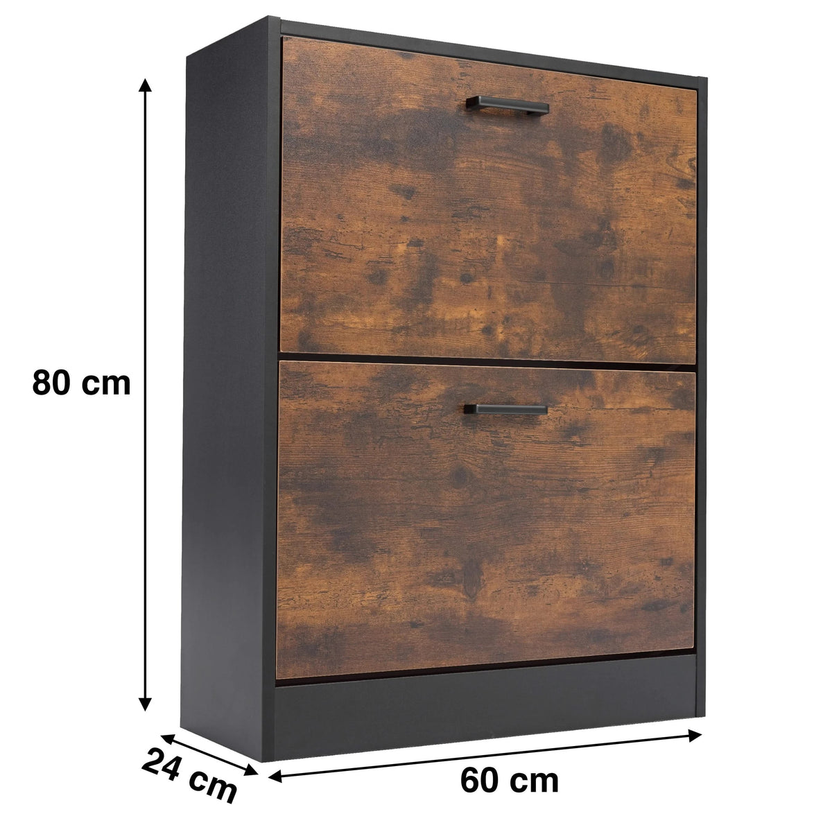 2 Drawer Slim Shoe Storage Cabinet