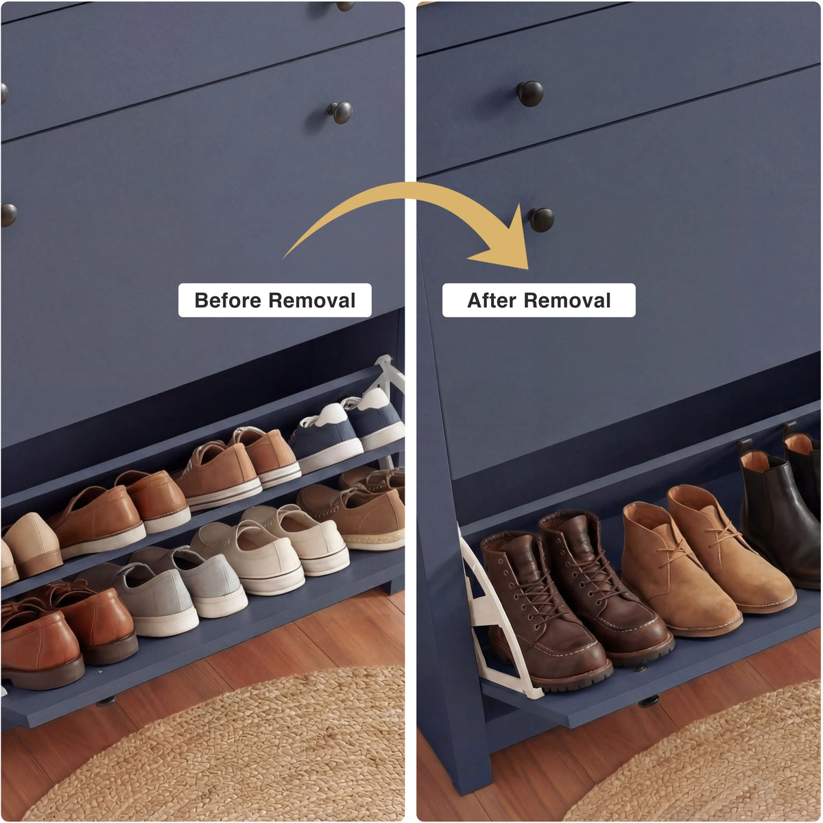 2 Door Shoe Cabinet with Drawer – Slim Hallway Storage Unit