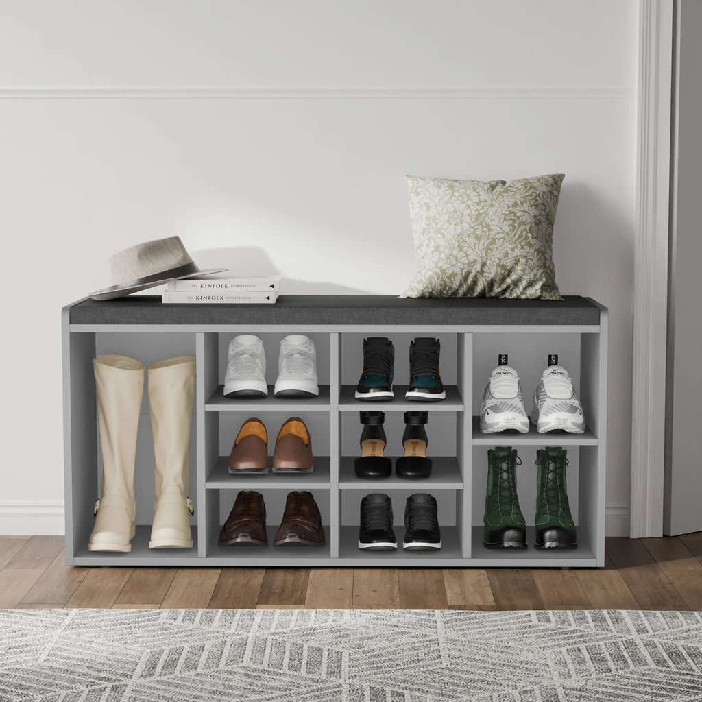 Shoe Storage Bench Cabinet Hallway | Low Shoe Rack With Seat