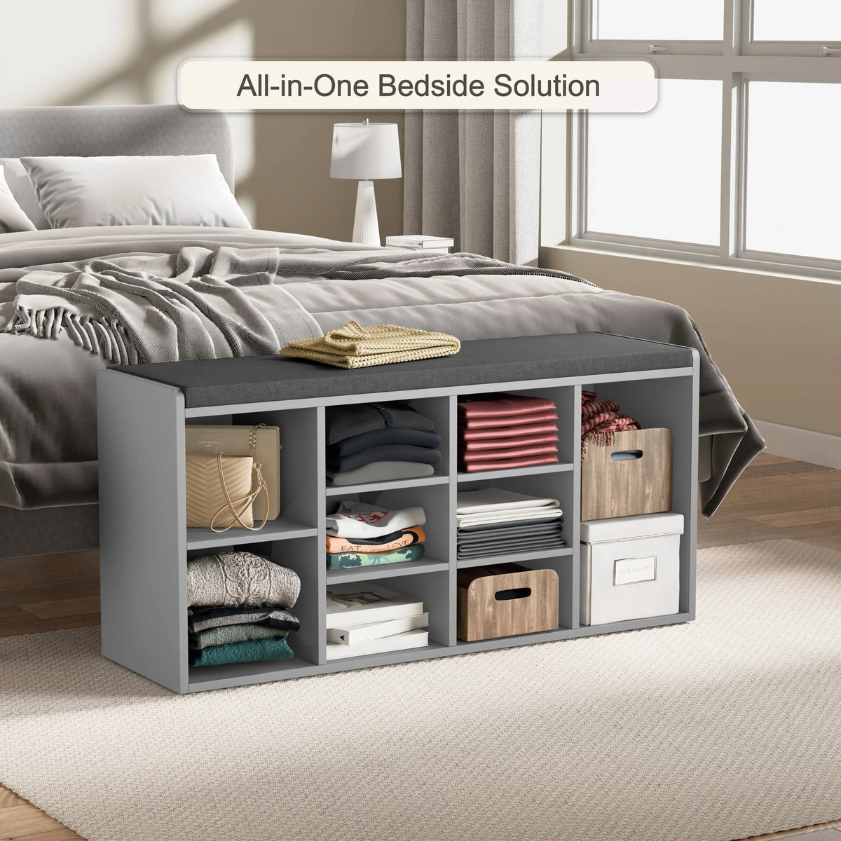 Shoe Storage Bench Cabinet Hallway | Low Shoe Rack With Seat