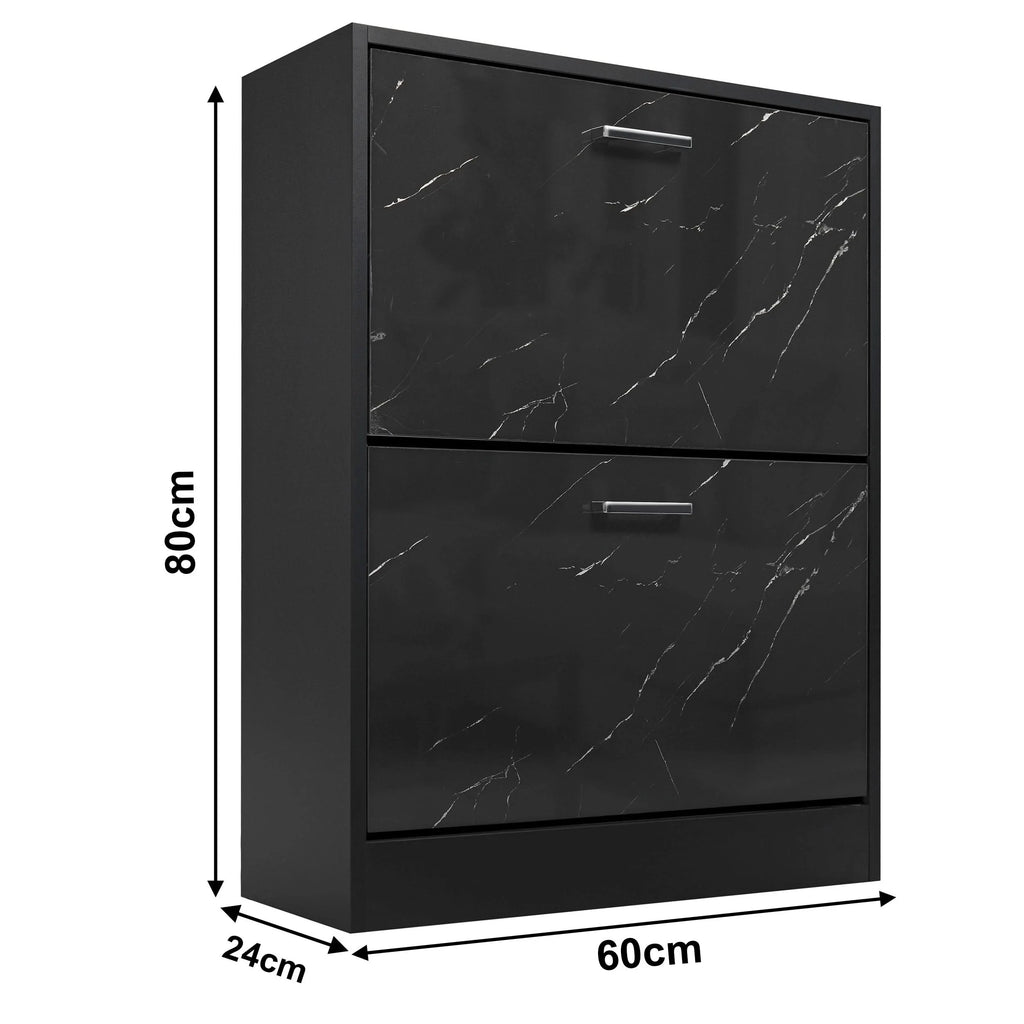 2 Drawer Slim Shoe Storage Cabinet