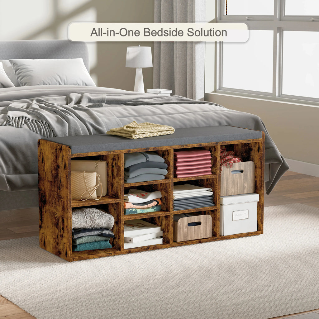 Shoe Storage Bench Cabinet Hallway | Low Shoe Rack With Seat