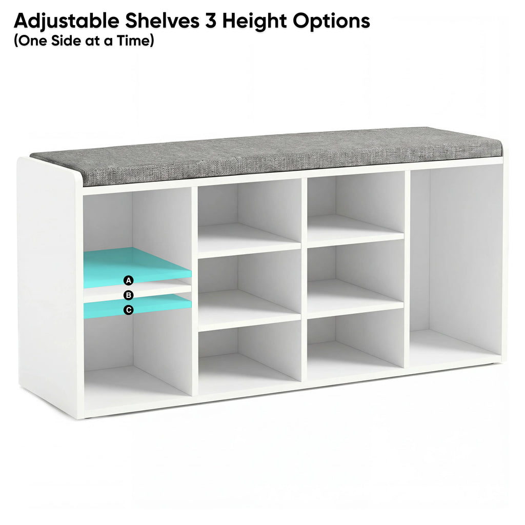 Shoe Storage Bench Cabinet Hallway | Low Shoe Rack With Seat