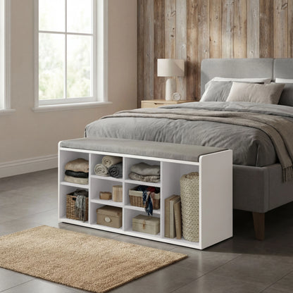 Shoe Storage Bench Cabinet Hallway | Low Shoe Rack With Seat