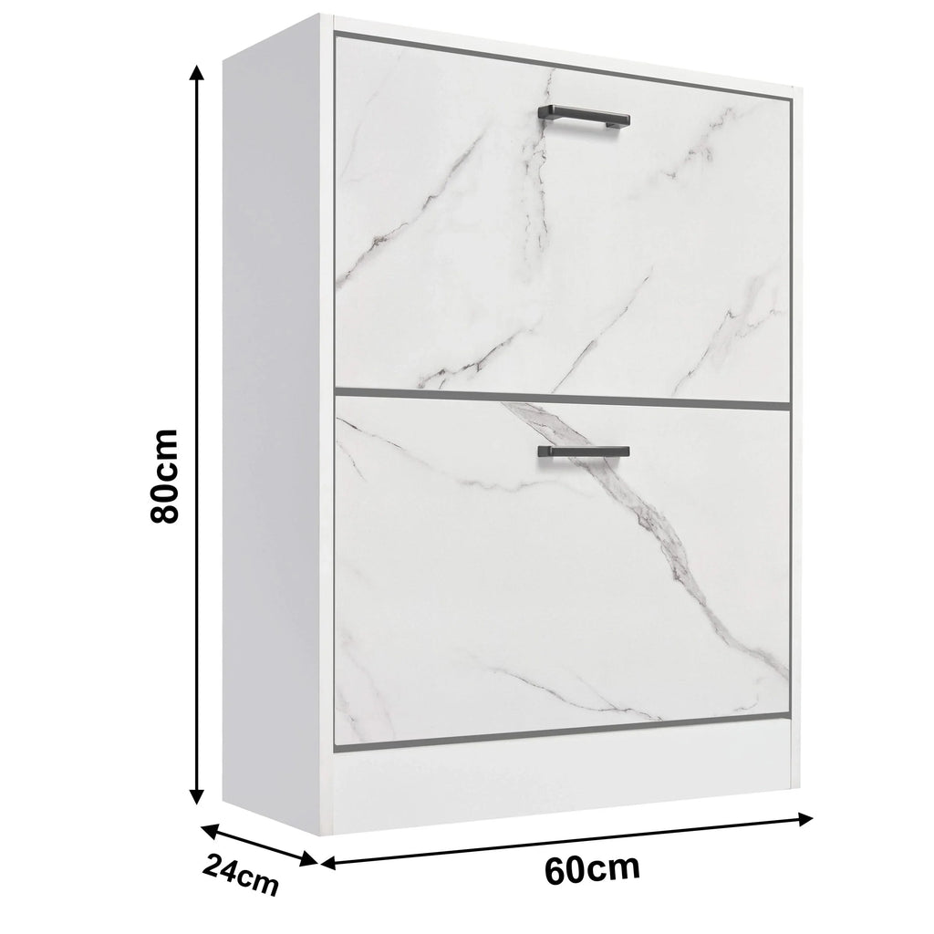 2 Drawer Slim Shoe Storage Cabinet