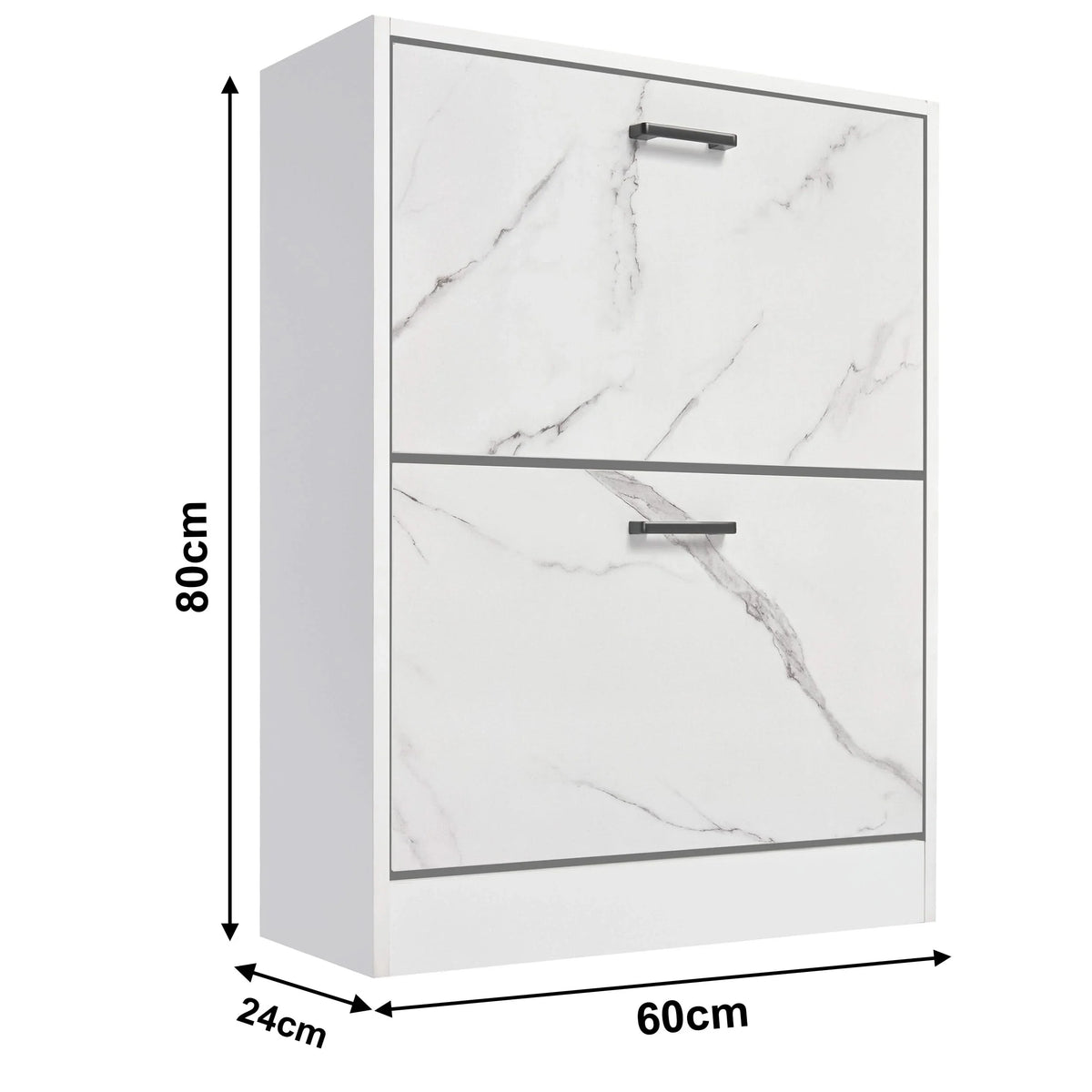 2 Drawer Slim Shoe Storage Cabinet