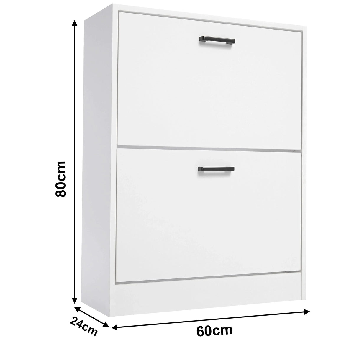 2 Drawer Slim Shoe Storage Cabinet